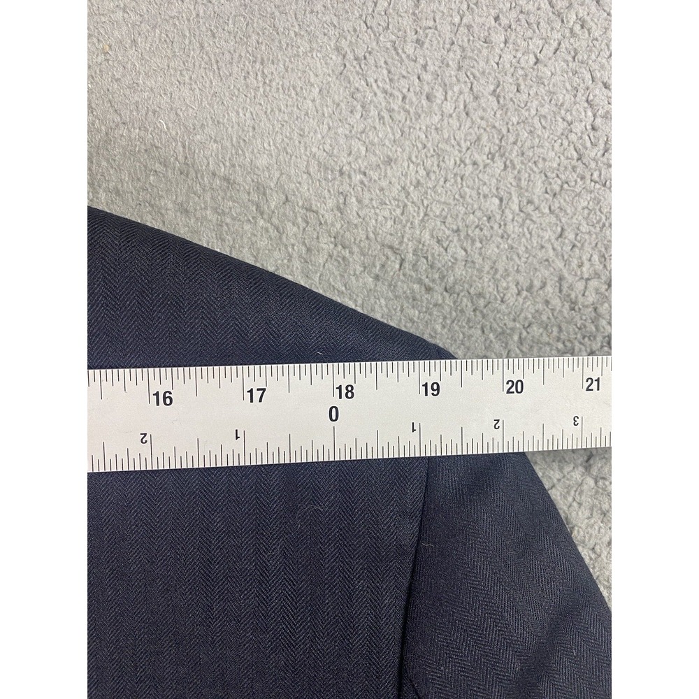Brooks Brothers Suit Jacket 41 R Navy Wool Herringbone 346 Stretch Business - Picture 10 of 16